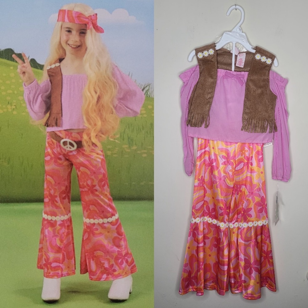 NWT Dream Play Imagine Girls Sz S Hippie Costume Halloween Dopamine Psychedelic‎